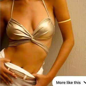 NWT ViX Gold Bikini Size S Top & Size L Bottom $196 Retail. BNWT